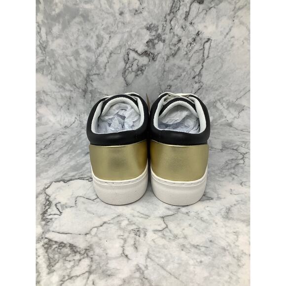 Official Program Size 7.5 Black/Metallic Gold STW-70 Leather Low Sneaker L8-3 - Picture 5 of 10